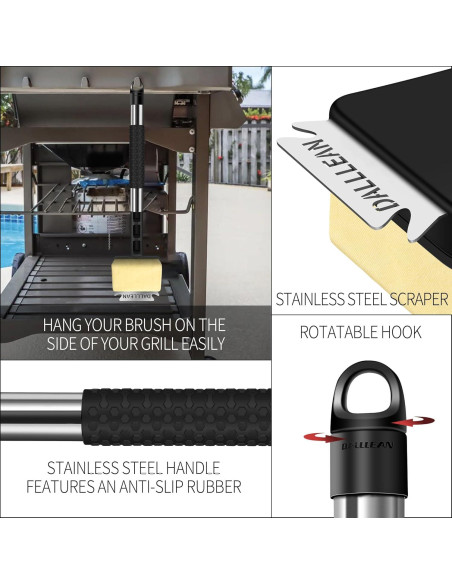 Cepillo para Parrilla BBQ Dalllean Trapezoide con Cabezal Reemplazable