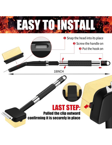 Cepillo para Parrilla BBQ Dalllean Trapezoide con Cabezal Reemplazable