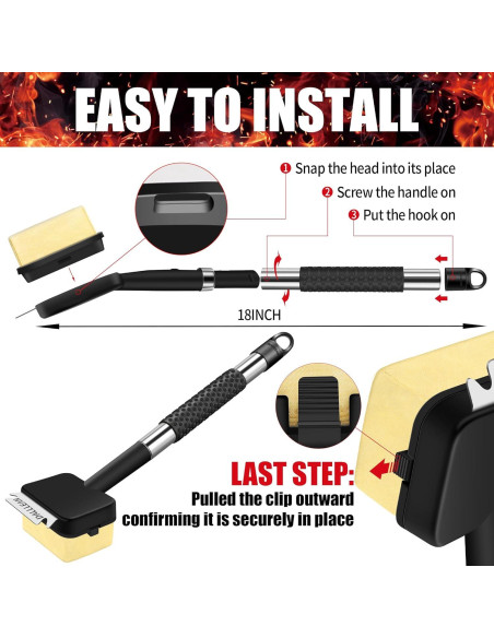 Cepillo para Parrilla BBQ Dalllean Trapezoide con Cabezal Reemplazable