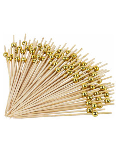 200 Palillos de Cóctel BEDEONE de Bambú 11.94 cm Dorado