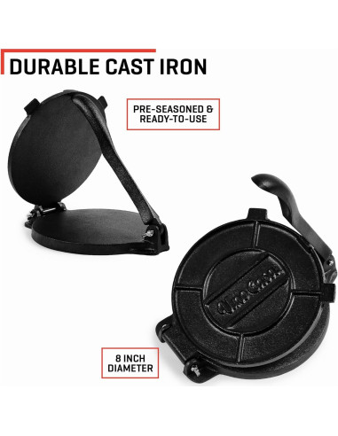 Prensa para Tortillas de Hierro Fundido Uno Casa 20 cm