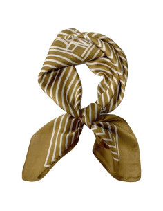 Bufanda de Seda de Morera 68x68 cm para Mujeres - A1-khaki Line