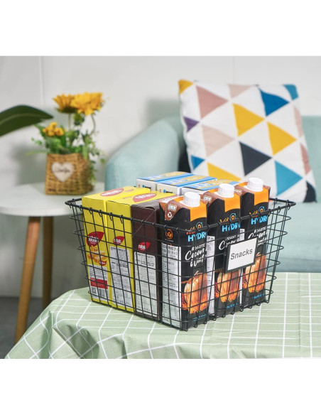 4 Canastas de Almacenamiento de Alambre JUNCHU CHERRY 30x34.5cm