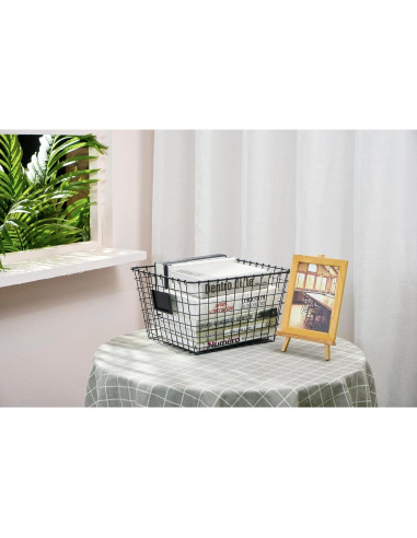 4 Canastas de Almacenamiento de Alambre JUNCHU CHERRY 30x34.5cm