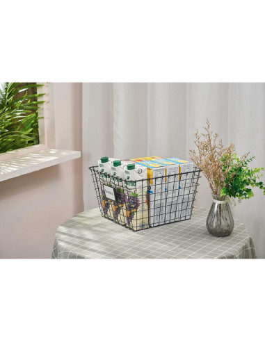 4 Canastas de Almacenamiento de Alambre JUNCHU CHERRY 30x34.5cm