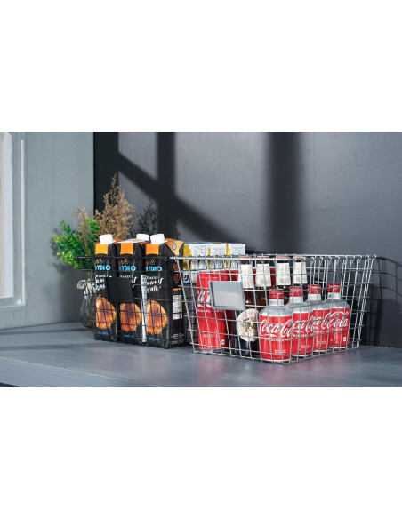 4 Canastas de Almacenamiento de Alambre JUNCHU CHERRY 30x34.5cm