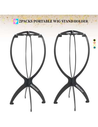 Soporte para Pelucas Portátil MISSUHUI - 2 Piezas Negras