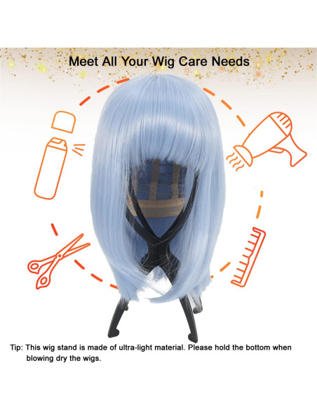 Soporte para Pelucas Portátil MISSUHUI - 2 Piezas Negras