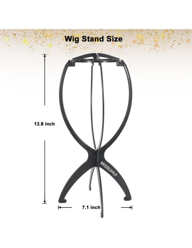 Soporte para Pelucas Portátil MISSUHUI - 2 Piezas Negras