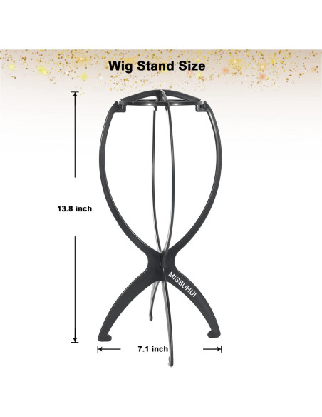 Soporte para Pelucas Portátil MISSUHUI - 2 Piezas Negras