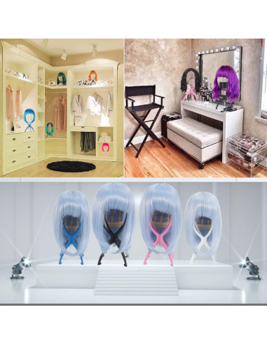 Soporte para Pelucas Portátil MISSUHUI - 2 Piezas Negras