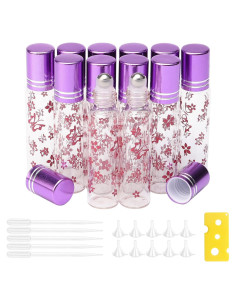 Botellas de Vidrio Rellenables JIUWU 10ml Morado 12Pcs