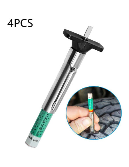 Juego de 4 medidores de profundidad de neumáticos ZUDKSUY - Codificados por colores