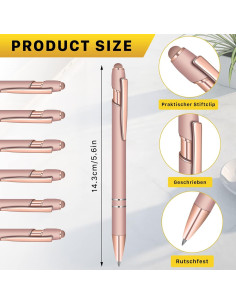 Set de 12 Bolígrafos Estilógrafos Tivcck Oro Rosa 1.0 mm 2