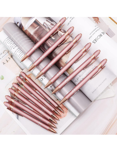 Set de 12 Bolígrafos Estilógrafos Tivcck Oro Rosa 1.0 mm