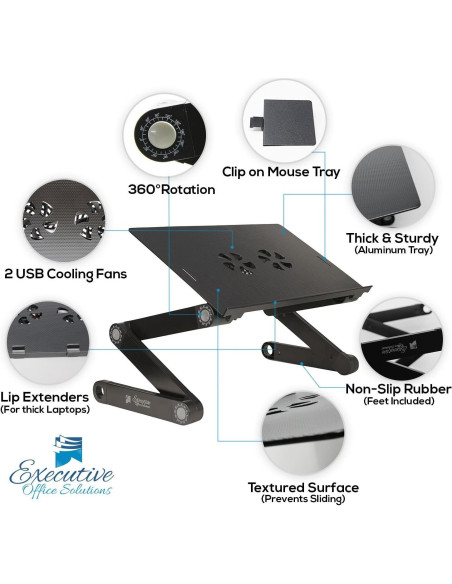 Escritorio Portátil Ajustable de Aluminio Oficina Ejecutiva