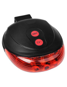 Luz Trasera de Bicicleta EWUHRY con 5 LED y 2 Rayos Láser