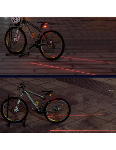 Luz Trasera de Bicicleta EWUHRY con 5 LED y 2 Rayos Láser 2