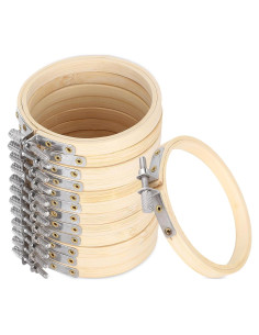 Set de 12 Aros de Bordado de Madera 8cm Jwthee