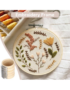 Set de 12 Aros de Bordado de Madera 8cm Jwthee 2