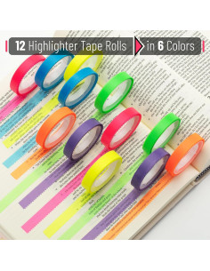 Cinta Resaltadora Mr. Pen - 12 Rollos Multicolor 8mm x 5m 2