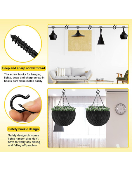 Ganchos Q para Colgar Luces Cyrico - Paquete de 20 Unidades