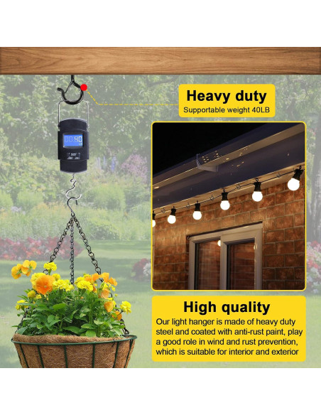 Ganchos Q para Colgar Luces Cyrico - Paquete de 20 Unidades