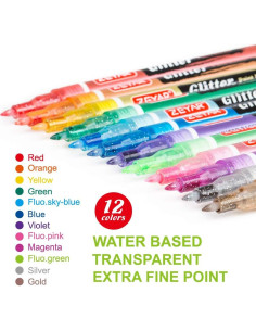 Marcadores de Pintura Brillante ZEYAR 12 Colores Punta Fina 2