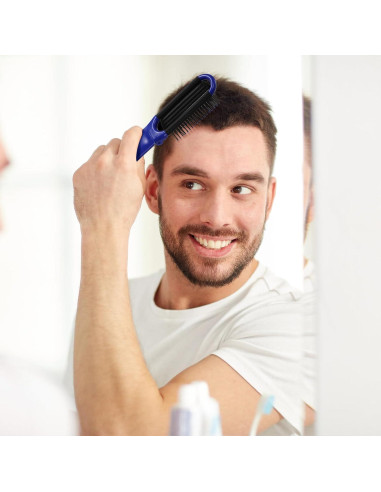 21 Cepillos de Pelo Plegables Lawei con Espejo - Mini Portátil