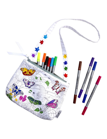 Bolsa Cruzada para Colorear eatsleepdoodle Mariposa con Marcadores