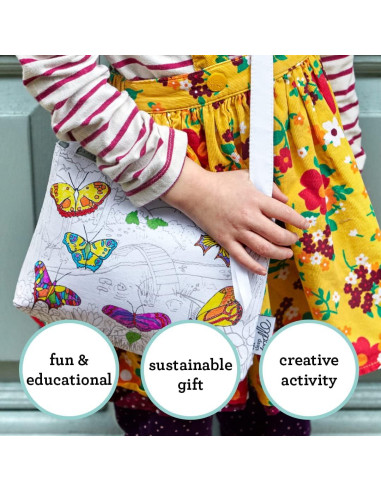 Bolsa Cruzada para Colorear eatsleepdoodle Mariposa con Marcadores