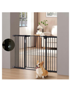Puerta para Perros de Metal BeeNbkks Extra Ancha 68-114 cm