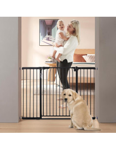 Puerta para Perros de Metal BeeNbkks Extra Ancha 68-114 cm 2