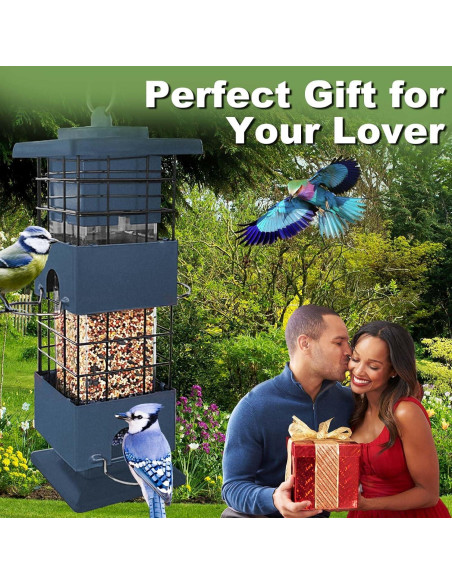 Comedero para Aves YLTIMER 1.36 kg A Prueba de Ardillas Azul