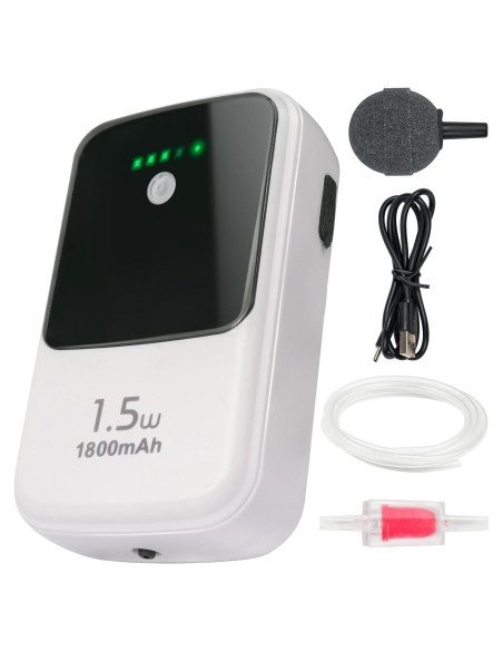 Aereador Recargable Ghosthorn 1800mAh para Acuario Silencioso