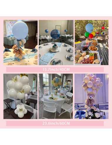 Soporte de Globo Acrílico Transparente TEKXYZ 40cm - Juego de 4