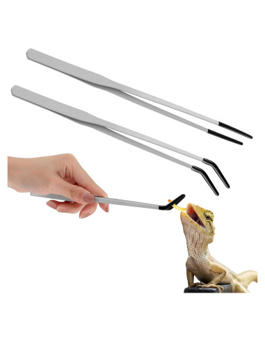 Pinzas de Acero Inoxidable Lasnten para Reptiles 25.4 y 26.7 cm