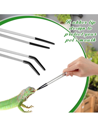Pinzas de Acero Inoxidable Lasnten para Reptiles 25.4 y 26.7 cm