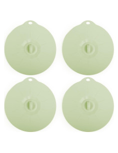 4 Tapas de Silicona Verde Claro para Tazas y Cuencos - S