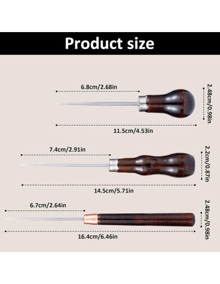 Conjunto de Herramientas de Punzón de Aguja Bewudy 3 Piezas