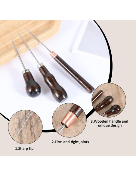 Conjunto de Herramientas de Punzón de Aguja Bewudy 3 Piezas