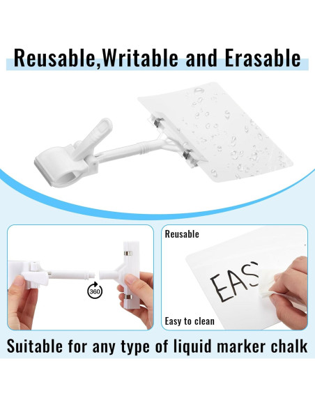 Soporte de Clip para Carteles de Pizarra DoubleFill - 30 Unidades