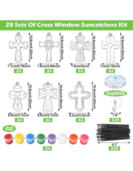 Kit de Manualidades Poen 28 Sets Cruces Religiosas DIY
