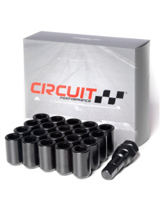 Tuercas de Llavero Circuit Performance 12x1.5 Negras (20pc + Herramienta)