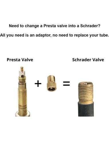 Adaptador de Válvula Presta a Schrader Juscycling - 5 Piezas