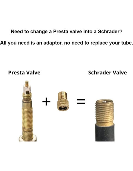 Adaptador de Válvula Presta a Schrader Juscycling - 5 Piezas