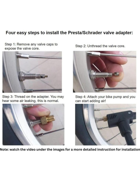 Adaptador de Válvula Presta a Schrader Juscycling - 5 Piezas