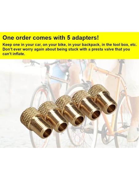 Adaptador de Válvula Presta a Schrader Juscycling - 5 Piezas