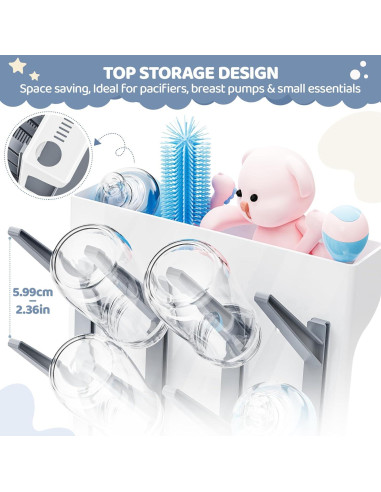 Secador de Botellas para Bebés Dayacoco Gris - Organizador Vertical
