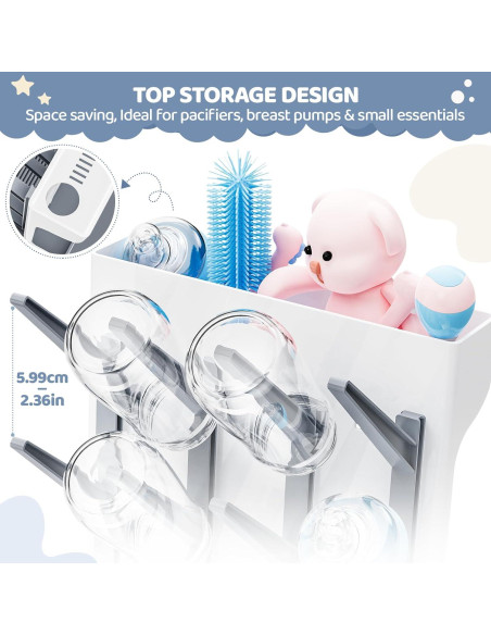 Secador de Botellas para Bebés Dayacoco Gris - Organizador Vertical